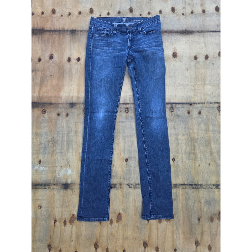 7 For All Mankind Jeans Women's Size 28 Blue Low-Rise Roxanne Skinny 33 Inseam